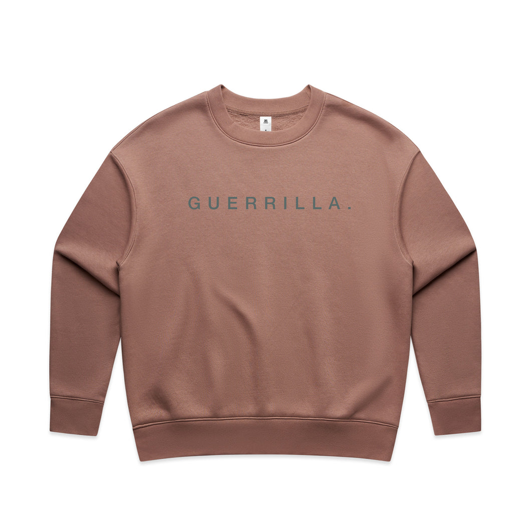 2025 Women's Guerrilla Team Crew Sweatshirt - Hazy Pink/Charcoal